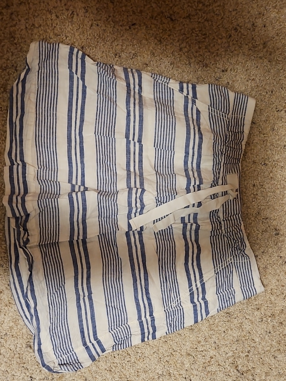 J. Crew Blue and White Striped Mini Skirt